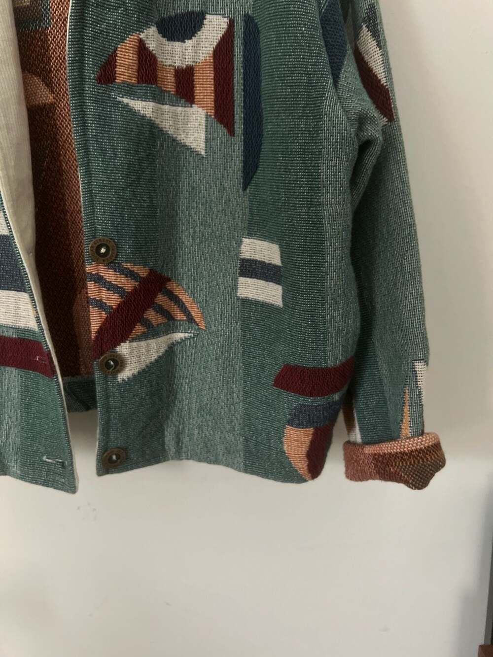 Vintage Sugar Street Weavers Nautical Sailboat Tapestry Jacket - Picture 3 of 5